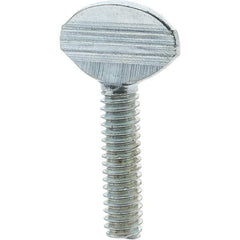 Value Collection - 1/4-20 Oval Shoulderless Grade 2 Steel Thumb Screw - 1" OAL, Zinc-Plated Finish - USA Tool & Supply