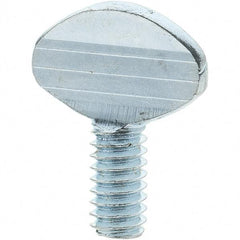 Value Collection - 1/4-20 Oval Shoulderless Grade 2 Steel Thumb Screw - 1/2" OAL, Zinc-Plated Finish - USA Tool & Supply
