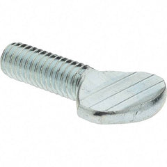 Value Collection - #10-32 Oval Shoulderless Grade 2 Steel Thumb Screw - 1/2" OAL, Zinc-Plated Finish - USA Tool & Supply