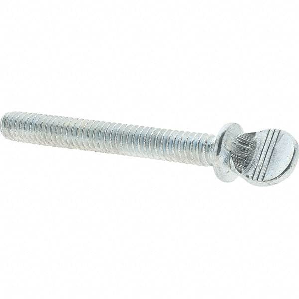 Value Collection - 1/4-20 Oval Shoulder Grade 2 Steel Thumb Screw - 2" OAL, Zinc-Plated Finish - USA Tool & Supply