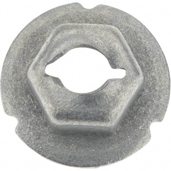 Value Collection - 3/16" Hole Diam, 5/8" OD, 3/8" Width Across Flats Washer Lock Nut - Zinc-Plated Spring Steel, For Use with Non Threaded Fasteners - USA Tool & Supply