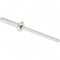 RivetKing - Size 4-8 Dome Head Aluminum Open End Blind Rivet - Aluminum Mandrel, 3/8" to 1/2" Grip, 1/8" Body Diam - USA Tool & Supply