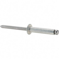 Value Collection - Size 612 Dome Head Steel Open End Blind Rivet - Steel Mandrel, 0.626" to 3/4" Grip, 3/8" Head Diam, 0.192" to 0.196" Hole Diam, 0.95" Length Under Head, 3/16" Body Diam - USA Tool & Supply