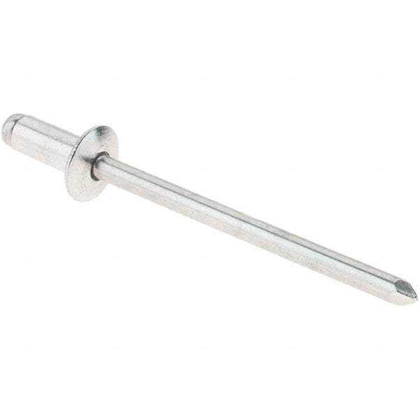 RivetKing - Size 4-2 Dome Head Aluminum Open End Blind Rivet - Aluminum Mandrel, 1/8" Max Grip, 1/8" Body Diam - USA Tool & Supply