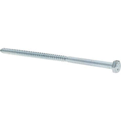 Value Collection - 1/4 Screw, 6" Length Under Head, Steel, Hex Head Lag Screw - Zinc-Plated, Grade 2 - USA Tool & Supply