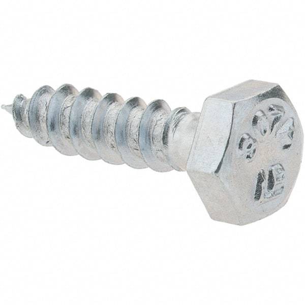 Value Collection - 1/4 Screw, 1" Length Under Head, Steel, Hex Head Lag Screw - Zinc-Plated, Grade 2 - USA Tool & Supply