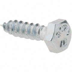 Value Collection - 1/4 Screw, 1" Length Under Head, Steel, Hex Head Lag Screw - Zinc-Plated, Grade 2 - USA Tool & Supply