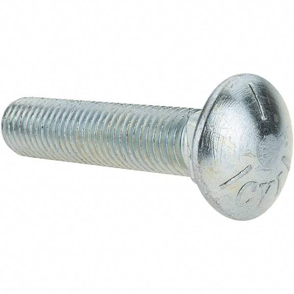 Value Collection - 3/4-10 UNC 3-1/2" Length Under Head, Standard Square Neck, Carriage Bolt - Grade 5 Steel, Zinc-Plated Finish - USA Tool & Supply