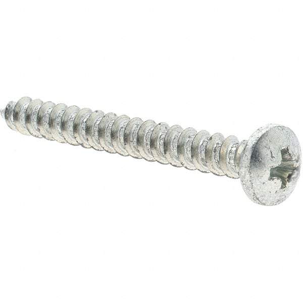Value Collection - #10 Pan Head Phillips Sheet Metal Screw - Steel, 1-3/4" Length Under Head, Grade 2 - USA Tool & Supply