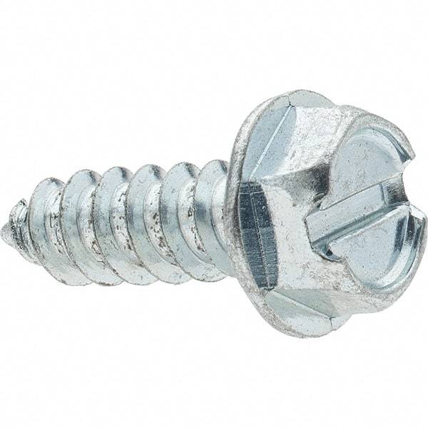 Value Collection - 5/16" Hex Washer Head Slotted Sheet Metal Screw - Steel, 1" Length Under Head, Grade 2 - USA Tool & Supply