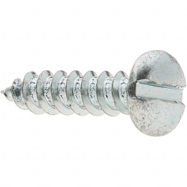 Value Collection - #14 Pan Head Slotted Sheet Metal Screw - Steel, 1" Length Under Head, Grade 2 - USA Tool & Supply
