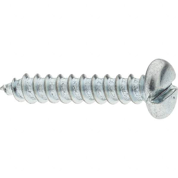 Value Collection - #14 Pan Head Slotted Sheet Metal Screw - Steel, 1-1/4" Length Under Head, Grade 2 - USA Tool & Supply