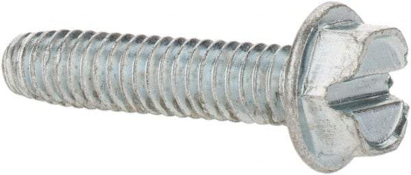 Value Collection - #8-32 UNC Thread, 3/4" Length Under Head, Hex Drive Steel Thread Cutting Screw - Hex Head, Grade 2, Point Type F, Zinc-Plated Finish - USA Tool & Supply