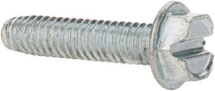 Value Collection - #8-32 UNC Thread, 3/4" Length Under Head, Hex Drive Steel Thread Cutting Screw - Hex Head, Grade 2, Point Type F, Zinc-Plated Finish - USA Tool & Supply