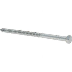 Value Collection - 3/8 Screw, 7" Length Under Head, Steel, Hex Head Lag Screw - Zinc-Plated, Grade 2 - USA Tool & Supply