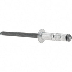 RivetKing - Dome Head Aluminum Open End Blind Rivet - Steel Mandrel, 0.252" to 0.504" Grip, 0.731" Length Under Head, 3/16" Body Diam - USA Tool & Supply