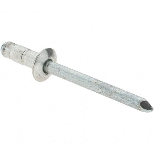 Value Collection - Size 63-64 Dome Head Steel Multi Grip Blind Rivet - Steel Mandrel, 0.156" to 1/4" Grip, 0.386" Head Diam, 0.192" to 0.196" Hole Diam, 1/2" Length Under Head, 3/16" Body Diam - USA Tool & Supply