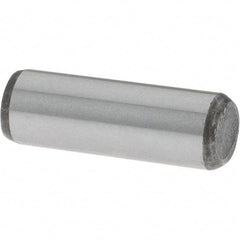 Value Collection - 1/4" Diam x 3/4" Pin Length Grade 8 Alloy Steel Standard Dowel Pin - C 50-58 Hardness, 12,800 Lb Breaking Strength, 1 Beveled & 1 Rounded End - USA Tool & Supply