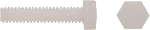 Electro Hardware - 1/4-20 UNC, 1" Length Under Head Hex Head Cap Screw - Fully Threaded, Grade 6/6 Nylon, Uncoated, 7/16" Hex - USA Tool & Supply
