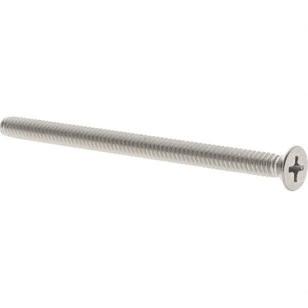 Value Collection - #10-24 UNC, 3" OAL Phillips Drive Machine Screw - Flat Head, Grade 18-8 Stainless Steel, Uncoated, Without Washer - USA Tool & Supply