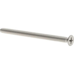 Value Collection - #10-24 UNC, 3" OAL Phillips Drive Machine Screw - Flat Head, Grade 18-8 Stainless Steel, Uncoated, Without Washer - USA Tool & Supply