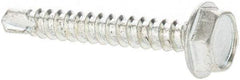 Value Collection - #6, Hex Washer Head, Hex Drive, 1" Length Under Head, #2 Point, Self Drilling Screw - Grade 1016-1024 Steel, Zinc-Plated Finish - USA Tool & Supply
