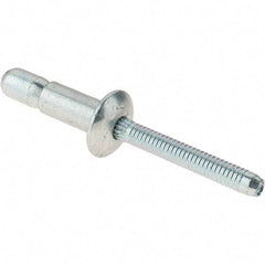 Value Collection - Protruding Head Steel Structural Blind Rivet - Steel Mandrel, 0.08" to 3/8" Grip, 0.53" Head Diam, 0.261" to 0.272" Hole Diam, 0.56" Length Under Head, 1/4" Body Diam - USA Tool & Supply