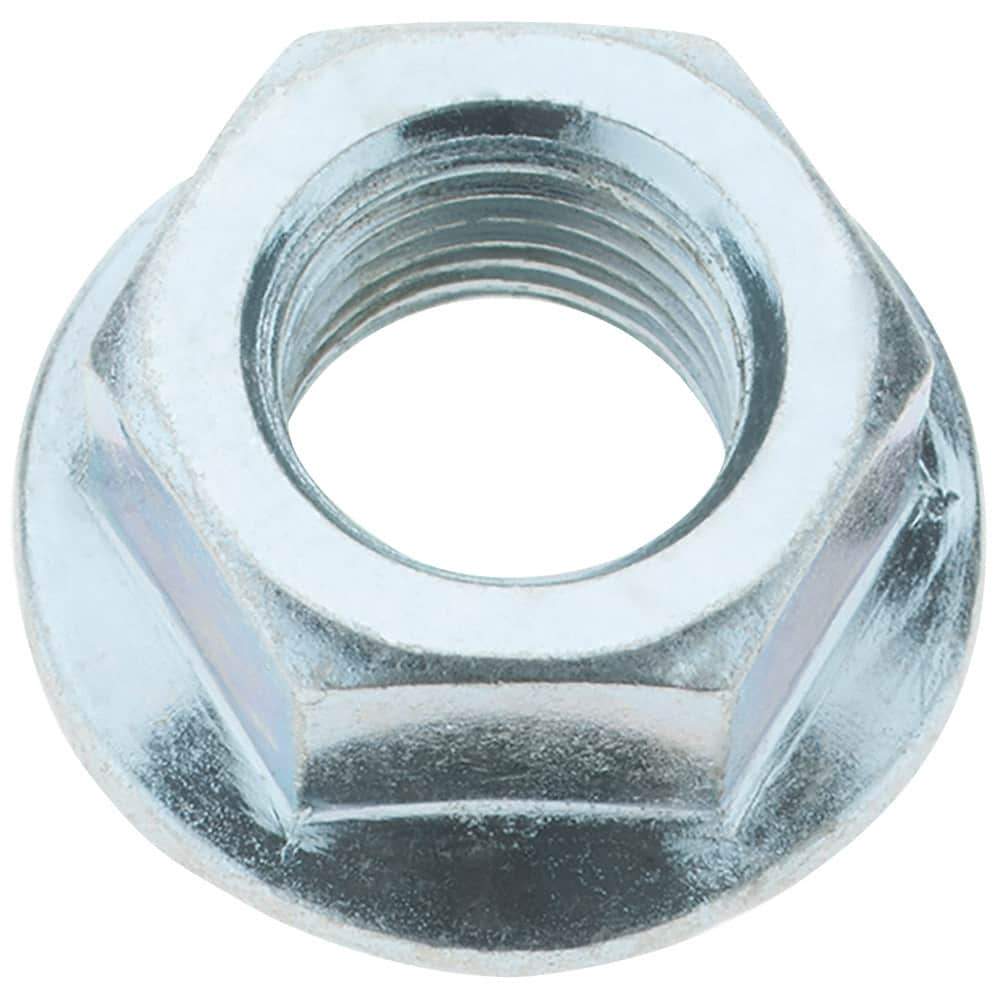 Value Collection - 1/2-20, 1.031" Flange Diam, Serrated Flange Nut - Grade Grade 2 Steel, Zinc-Plated Finish, 0.458" Flange Height - USA Tool & Supply