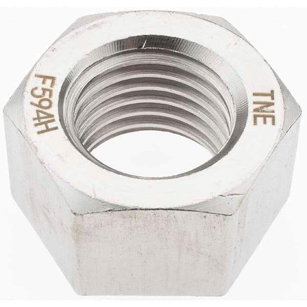 Value Collection - 1-1/4 - 7 UNC Stainless Steel Right Hand Hex Nut - 1-7/8" Across Flats, 1-1/16" High, Uncoated - USA Tool & Supply