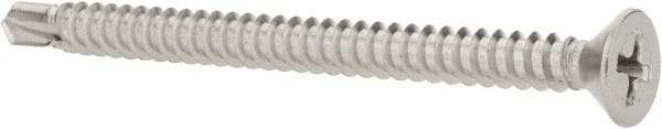 Value Collection - #10, Flat Head, Phillips Drive, 2-1/2" OAL, #3 Point, Self Drilling Screw - Grade 410 Stainless Steel - USA Tool & Supply