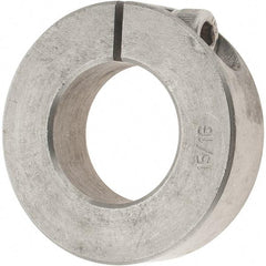 Value Collection - 15/16" Bore, Stainless Steel, One Piece One Piece Split Shaft Collar - 1-3/4" Outside Diam, 1/2" Wide - USA Tool & Supply