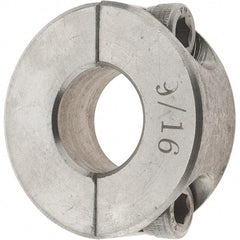Value Collection - 9/16" Bore, Stainless Steel, Two Piece Shaft Collar - 1-5/16" Outside Diam, 7/16" Wide - USA Tool & Supply