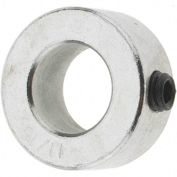 Value Collection - 11/16" Bore, Steel, Set Screw Shaft Collar - 1-1/4" Outside Diam, 9/16" Wide - USA Tool & Supply