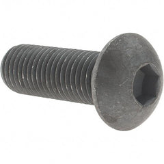 Value Collection - M16x2.00 Metric Coarse Hex Socket Drive, Button Screw - Grade 12.9 Alloy Steel, Black Oxide Finish, Fully Threaded, 45mm Length Under Head - USA Tool & Supply