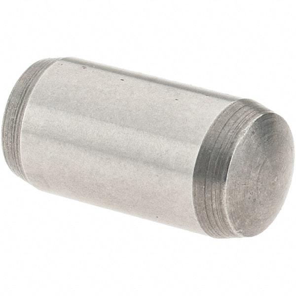 Value Collection - 6mm Diam x 12mm Pin Length Alloy Steel Dowel Pin - 1 Rounded & 1 Threaded End - USA Tool & Supply