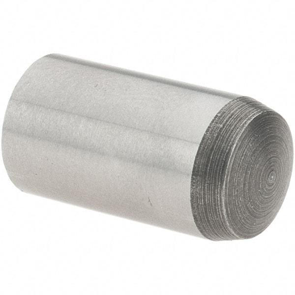 Value Collection - 8mm Diam x 16mm Pin Length Grade 8 Alloy Steel Precision Dowel Pin - Bright Finish, 1 Rounded End - USA Tool & Supply