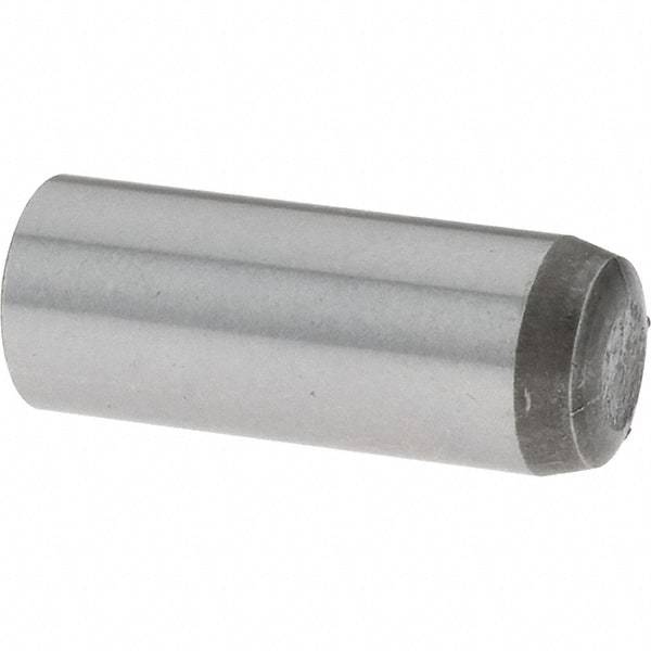 Value Collection - 6mm Diam x 16mm Pin Length Grade 8 Alloy Steel Precision Dowel Pin - Bright Finish, 1 Rounded End - USA Tool & Supply