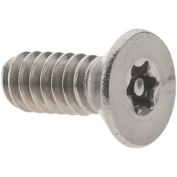 Value Collection - #10-24 UNC Pin In Torx Drive, Flat Screw - Grade 18-8 Stainless Steel, Uncoated, 1/2" OAL - USA Tool & Supply
