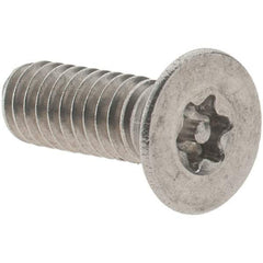 Value Collection - #8-32 UNC Pin In Torx Drive, Flat Screw - Grade 18-8 Stainless Steel, Uncoated, 1/2" OAL - USA Tool & Supply