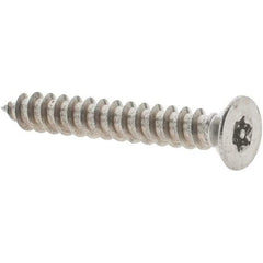 Value Collection - #18 Flat Head Pin In Torx Sheet Metal Screw - Stainless Steel, 1" OAL, Grade 18-8, T10 Drive - USA Tool & Supply