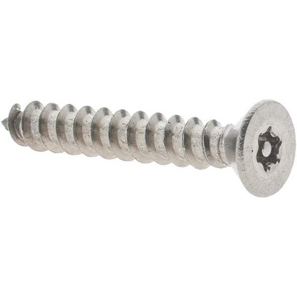 Value Collection - #10 Flat Head Torx Sheet Metal Screw - Stainless Steel, 1-1/4" OAL, Grade 18-8, T25 Drive - USA Tool & Supply