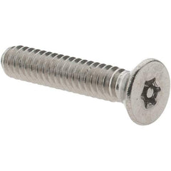 Value Collection - #10-24 UNC Pin In Torx Drive, Flat Screw - Grade 18-8 Stainless Steel, Uncoated, 1" OAL - USA Tool & Supply