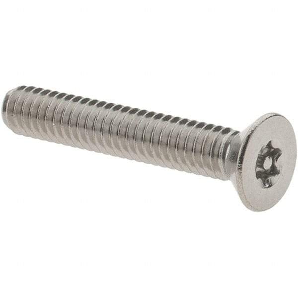 Value Collection - #8-32 UNC Pin In Torx Drive, Flat Screw - Grade 18-8 Stainless Steel, Uncoated, 1" OAL - USA Tool & Supply