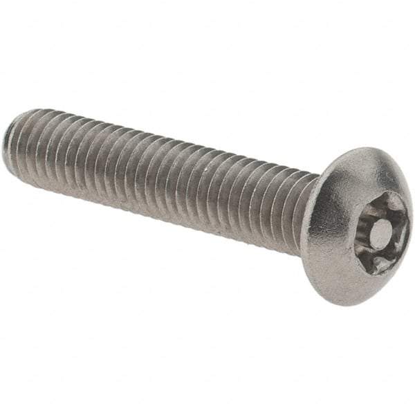 Value Collection - #10-32 UNF Pin In Torx Drive, Button Screw - Grade 18-8 Stainless Steel, Uncoated, 1" Length Under Head - USA Tool & Supply