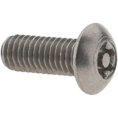 Value Collection - #10-32 UNF Pin In Torx Drive, Button Screw - Grade 18-8 Stainless Steel, Uncoated, 1/2" Length Under Head - USA Tool & Supply