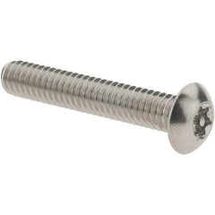 Value Collection - #8-32 UNC Pin In Torx Drive, Button Screw - Grade 18-8 Stainless Steel, Uncoated, 1" Length Under Head - USA Tool & Supply