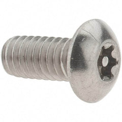 Value Collection - #8-32 UNC Pin In Torx Drive, Button Screw - Grade 18-8 Stainless Steel, Uncoated, 3/8" Length Under Head - USA Tool & Supply