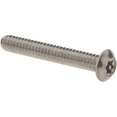 Value Collection - #6-32 UNC Pin In Torx Drive, Button Screw - Grade 18-8 Stainless Steel, Uncoated, 1" Length Under Head - USA Tool & Supply