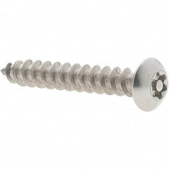 Value Collection - #10 Button Head Torx Sheet Metal Screw - Stainless Steel, 1-1/4" Length Under Head, Grade 18-8, T25 Drive - USA Tool & Supply