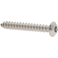 Value Collection - #6 Button Head Pin In Torx Sheet Metal Screw - Stainless Steel, 1" Length Under Head, Grade 18-8, T10 Drive - USA Tool & Supply